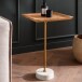 Beistelltisch >WL7.218< in Mango, Massivholz & Marmor - 35x55x35cm (BxHxT)