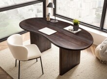 Schreibtisch >WL7.230< in Akazie Braun, Massivholz - 180x90x75cm (LxBxH)