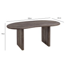 Schreibtisch >WL7.230< in Akazie Braun, Massivholz - 180x90x75cm (LxBxH)