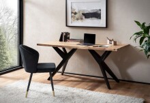 Schreibtisch >WL7.234< in Akazie, Massivholz & Metall - 160x80x76cm (LxBxH)