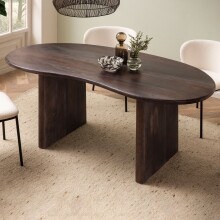 Esstisch >WL7.237< in Akazie, Massivholz & Metall - 180x90x75cm (LxBxH)