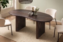Esstisch >WL7.237< in Akazie, Massivholz & Metall - 180x90x75cm (LxBxH)
