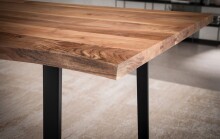 Esstisch >WL7.241< in Akazie, Massivholz & Metall - 120x60x76cm (LxBxH)