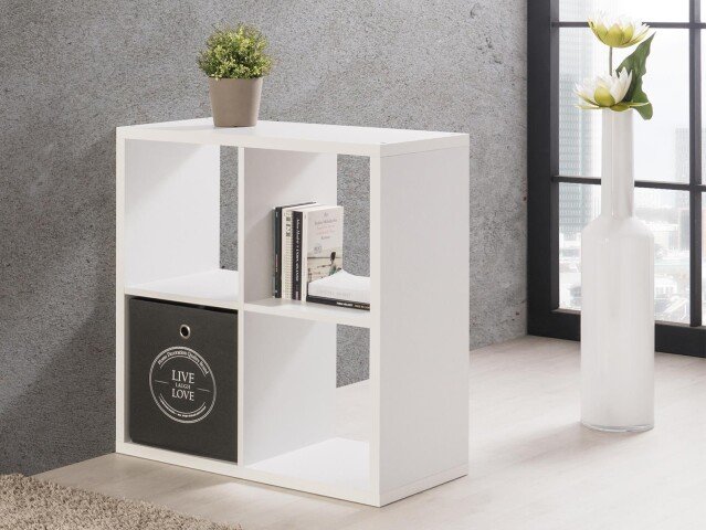 Regal >Mareen II< in Weiß - 73x73x33cm (BxHxT)