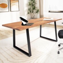 Schreibtisch >WL7.261< in Akazie / schwarz - 120x60x76 (LxBxH)