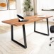 Schreibtisch >WL7.261< in Akazie / schwarz - 120x60x76 (LxBxH)