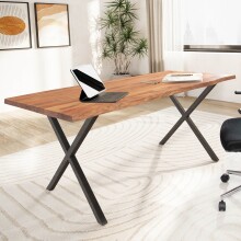 Schreibtisch >WL7.271< in Akazie / schwarz - 120x60x76 (LxBxH)