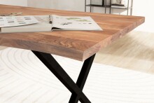 Schreibtisch >WL7.271< in Akazie / schwarz - 120x60x76 (LxBxH)
