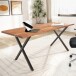 Schreibtisch >WL7.271< in Akazie / schwarz - 120x60x76 (LxBxH)