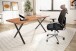 Schreibtisch >WL7.271< in Akazie / schwarz - 120x60x76 (LxBxH)