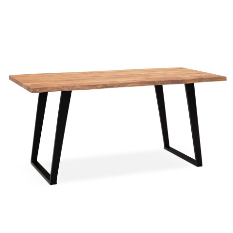 Schreibtisch >WL7.276< in Akazie / schwarz - 120x60x76 (LxBxH)