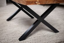 Couchtisch >WL7.283< in Akazie, Massivholz & Metall - 120x46x60cm (BxHxT)