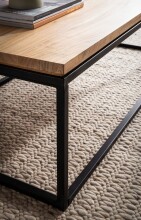 Couchtisch >WL7.309< in Akazie, Massivholz & Metall - 120x40x60cm (BxHxT)