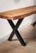 Sitzbank >WL7.287< in Akazie / Schwarz, Massivholz & Metall - 120x46x40 (BxHxT)