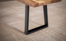 Sitzbank >WL7.289< in Akazie / Schwarz, Massivholz & Metall - 120x46x40 (BxHxT)