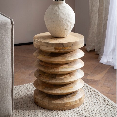 Beistelltisch >WL7.306< in Mango, Massivholz - 45x35cm (HxD)