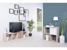 Raumteilerregal >Mareen< in Sonoma-Eiche - 38x141x33cm (BxHxT)
