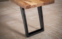 Sitzbank >WL7.301< in Akazie / schwarz, Massivholz & Metall - 120x46x40 (BxHxT)