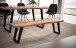 Sitzbank >WL7.301< in Akazie / schwarz, Massivholz & Metall - 120x46x40 (BxHxT)