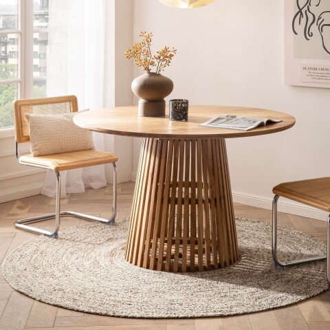 Esstisch >WL7.313< in Akazie, Massivholz - 77x120cm (HxD)