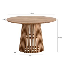 Esstisch >WL7.313< in Akazie, Massivholz - 77x120cm (HxD)