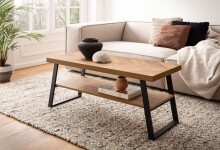 Couchtisch >WL7.316< in Eiche Dekor Fischgrät - 100x41x40 (BxHxT)