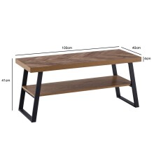 Couchtisch >WL7.316< in Eiche Dekor Fischgrät - 100x41x40 (BxHxT)