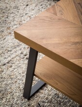 Couchtisch >WL7.316< in Eiche Dekor Fischgrät - 100x41x40 (BxHxT)