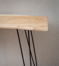 Konsolentisch >WL7.318< in Akazie, Massivholz & Metall - 150x75x36cm (BxHxT)