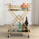 Servierwagen >WL7.335< in Gold, Metall & Schwarzglas - 65x80x40cm (BxHxT)