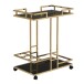 Servierwagen >WL7.336< in Gold, Metall & Schwarzglas - 68x84x43cm (BxHxT)
