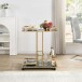Servierwagen >WL7.336< in Gold, Metall & Schwarzglas - 68x84x43cm (BxHxT)