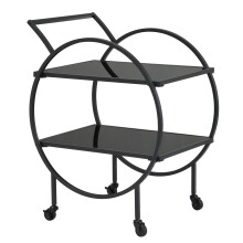 Servierwagen >WL7.337< in Schwarz, Metall / Glas - 45x83x46cm (BxHxT)