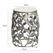 Beistelltisch >WL7.343< in Silber, Marmor & Aluminium - 46x40cm (HxD)