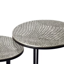 Satztisch >WL7.347< (2-teilig) in Silber, Aluminium / Metall - 48x40cm (HxD)