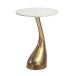 Beistelltisch >WL7.354< in Gold, Marmor & Aluminium - 63x45cm (HxD)