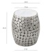 Beistelltisch >WL7.359< in Silber, Marmor & Aluminium - 46x40cm (HxD)