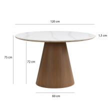 Esstisch >WL7.362< in Marmor-Optik / Walnuss Dekor - 75x120 (HxD)