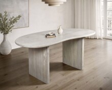 Esstisch >WL7.364< in Mango Weiß, Massivholz - 180x75x90cm (BxHxT)