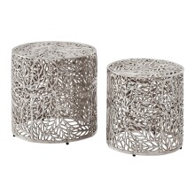 Satztisch >WL7.369< (2-teilig) in Silber, Aluminium - 42x41cm (HxD)
