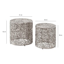 Satztisch >WL7.369< (2-teilig) in Silber, Aluminium - 42x41cm (HxD)