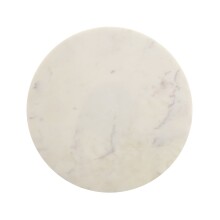 Beistelltisch >WL7.370< in Weiß, Marmor & Aluminium  - 59x37cm (HxD)