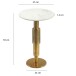 Beistelltisch >WL7.370< in Weiß, Marmor & Aluminium  - 59x37cm (HxD)