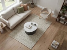 Couchtisch >WL7.376< in Weiß / Schwarz, Marmor & Aluminium - 63x63x30cm (LxBxH)