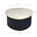 Couchtisch >WL7.376< in Weiß / Schwarz, Marmor & Aluminium - 63x63x30cm (LxBxH)