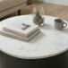 Couchtisch >WL7.376< in Weiß / Schwarz, Marmor & Aluminium - 63x63x30cm (LxBxH)