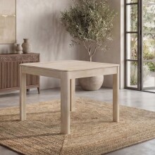 Esstisch >WL7.378< in Mango Weiß, Massivholz - 80x76x80cm (BxHxT)