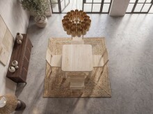 Esstisch >WL7.378< in Mango Weiß, Massivholz - 80x76x80cm (BxHxT)
