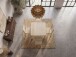Esstisch >WL7.378< in Mango Weiß, Massivholz - 80x76x80cm (BxHxT)