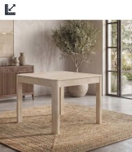 Esstisch >WL7.378< in Mango Weiß, Massivholz...
